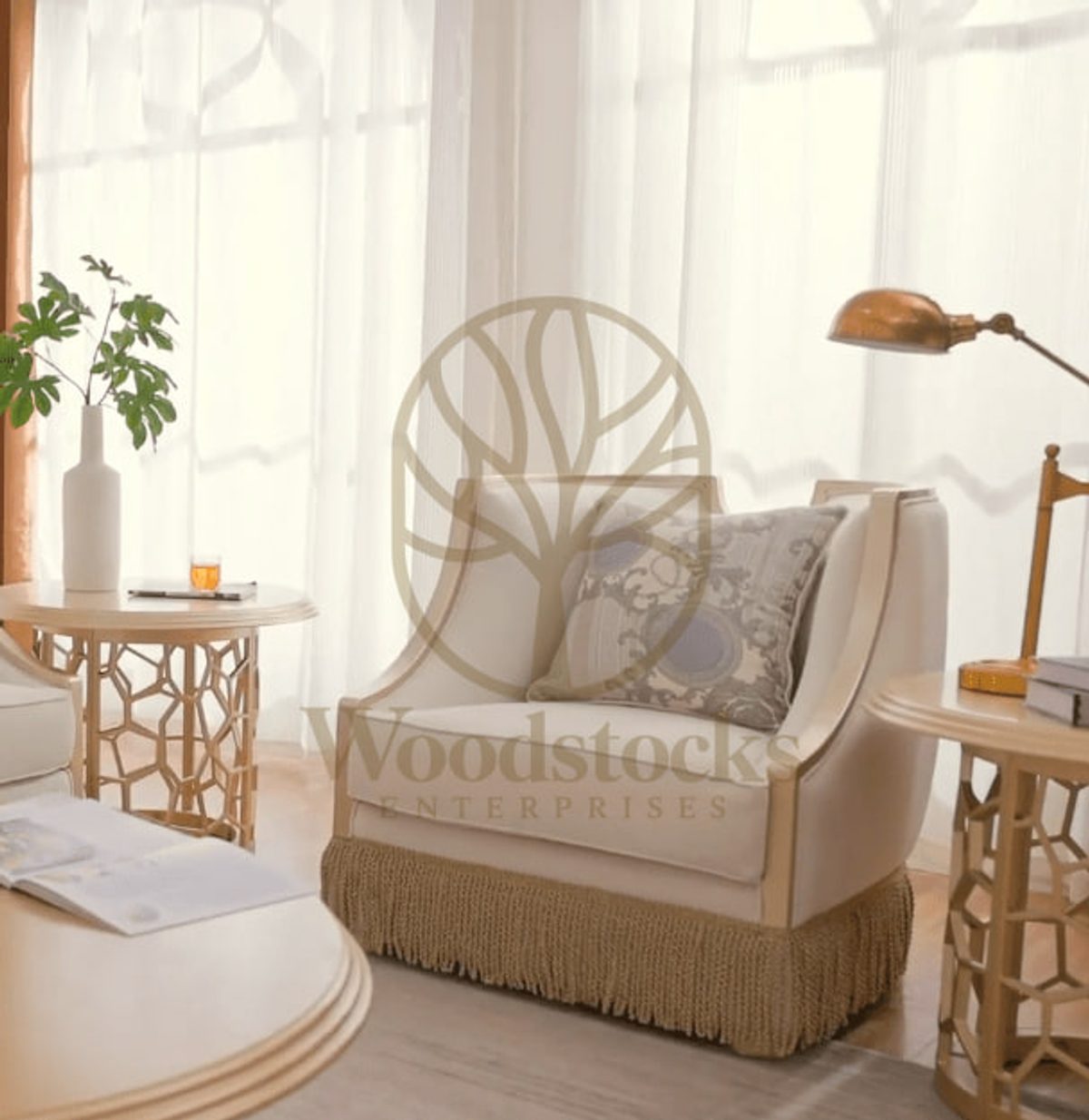 Teak Contemporary White Living Room Chair II, Chairs