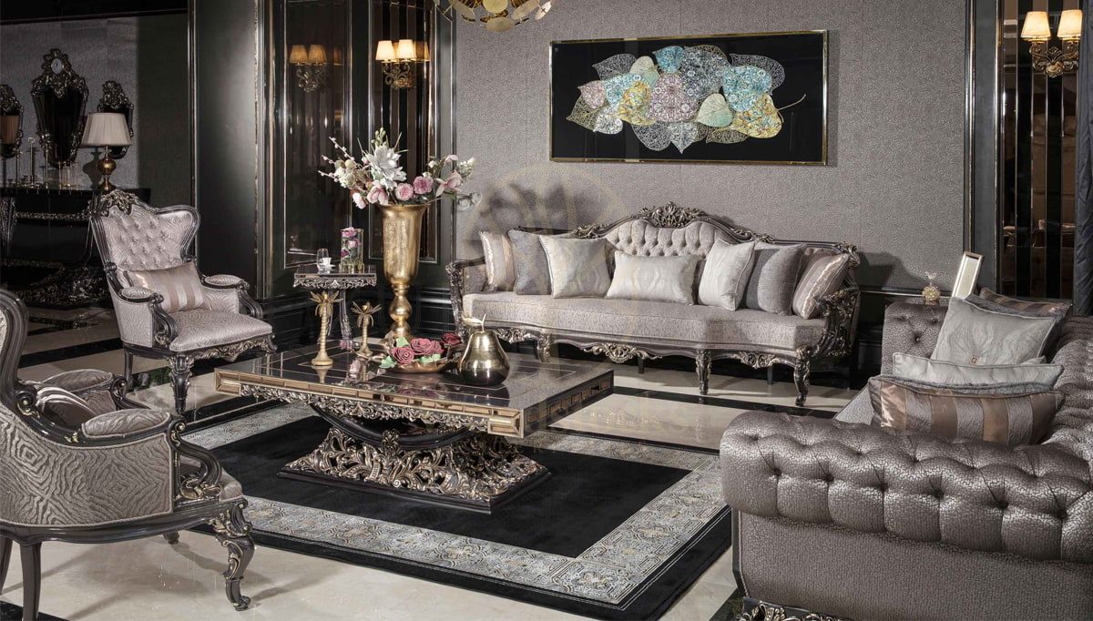 Royal Eritre Chesterfield Hand Carved Teak Sofa Set, Saharanpur, view 2