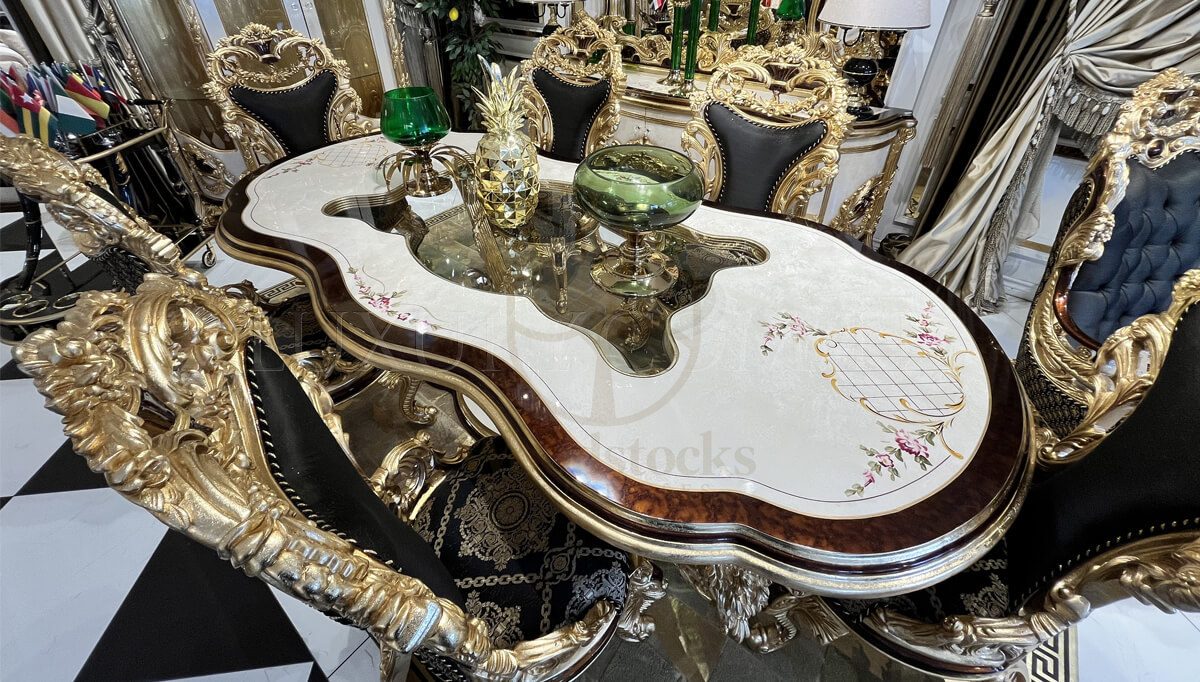 Royal Kral Hand Carved Teak Dining Table Set, Saharanpur, view 7