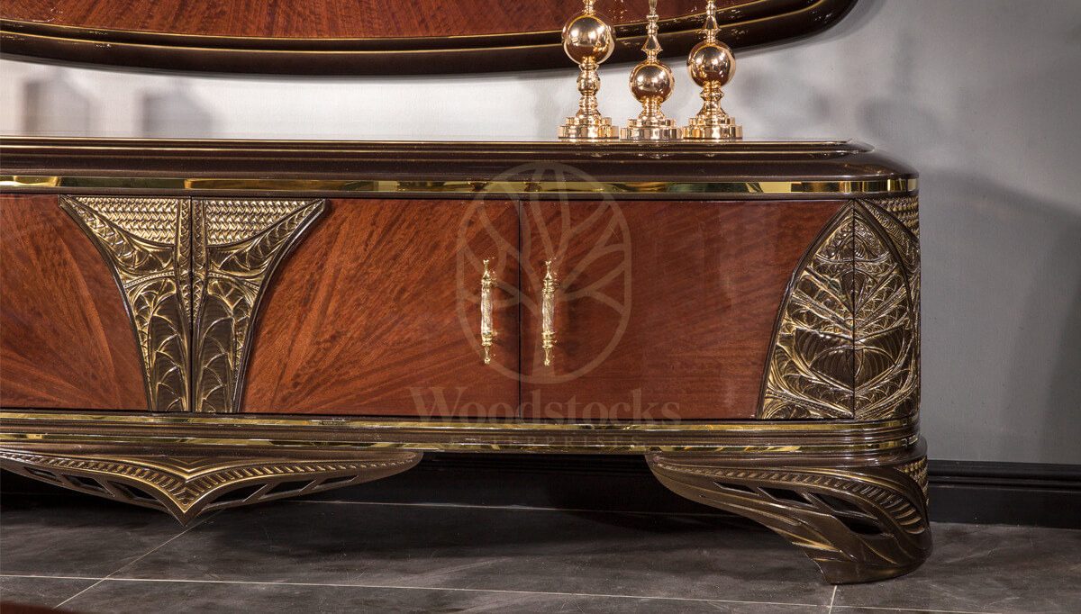 Luxury Viyola Brown Handcrafted Teak TV Cabinet, Saharanpur, view 2