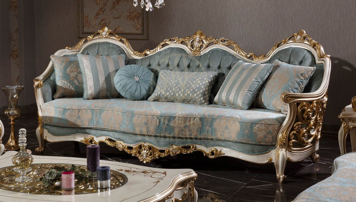 Royal Harzemsah Cream Hand Carved Teak Sofa Set, Saharanpur, view 4