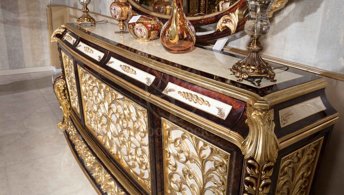 Royal Sultanzade Hand Carved Teak Dining Table Set, Saharanpur, view 5