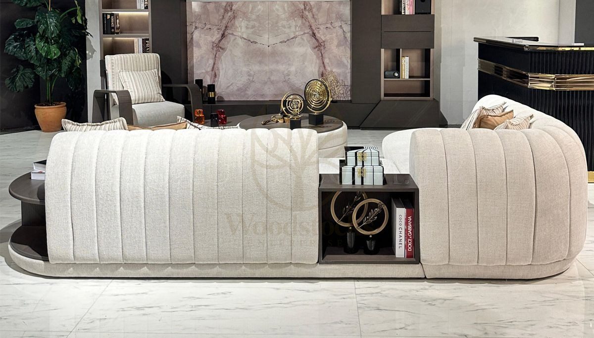 Luxury Artemas Handcrafted Teak L-Shape Sofa, Saharanpur, view 3