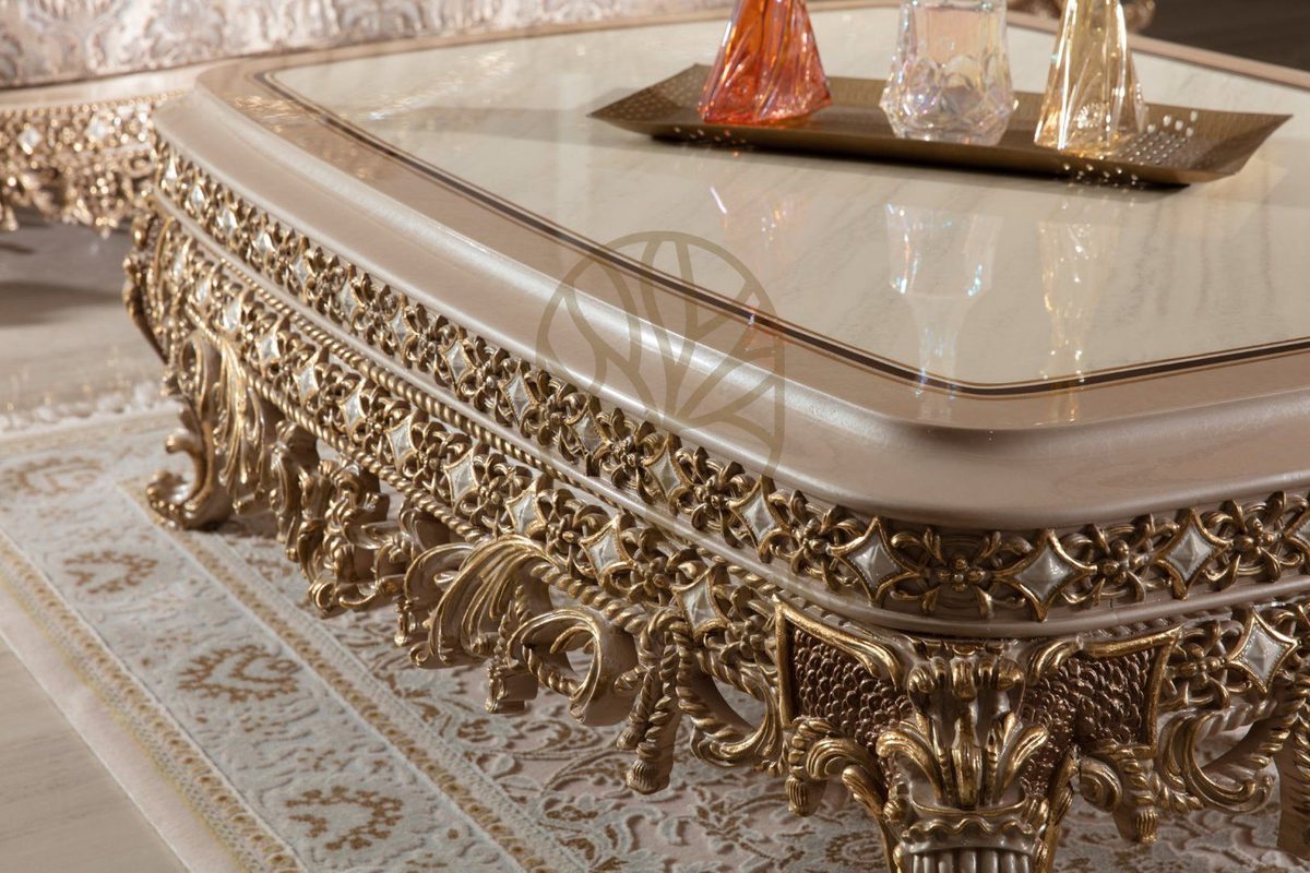 Teak Sovereign Light Brown and Gold Center Table, view 3