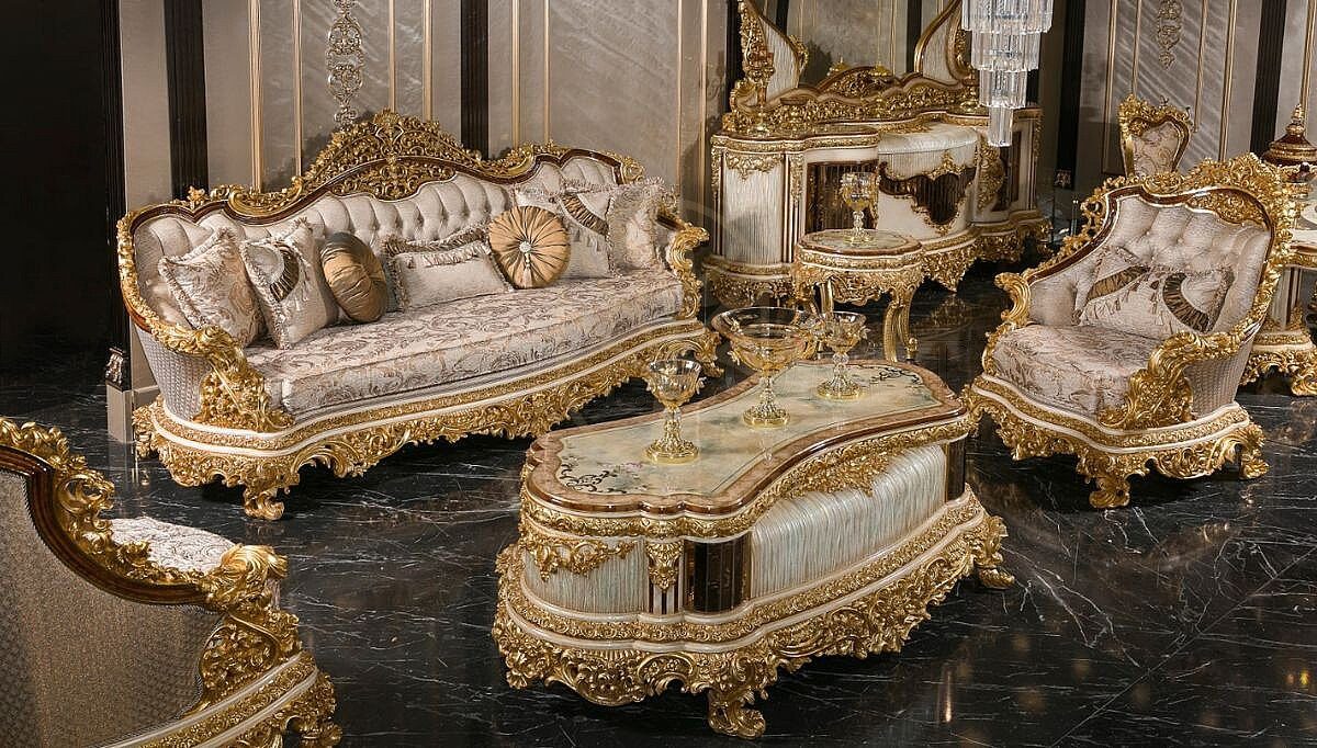 Royal Levante Hand Carved Teak Sofa Set II, Saharanpur, Sofa Set