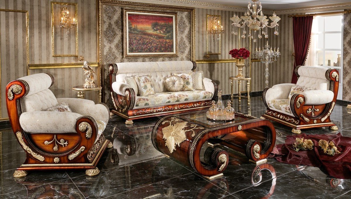 Royal Soci Hand Carved Teak Sofa Set, Saharanpur, Sofa Set