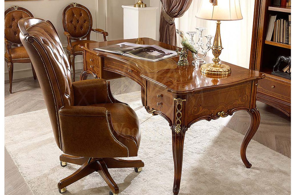 Royal Alestan Bronze Hand Carved Teak Office Table, Saharanpur, view 2