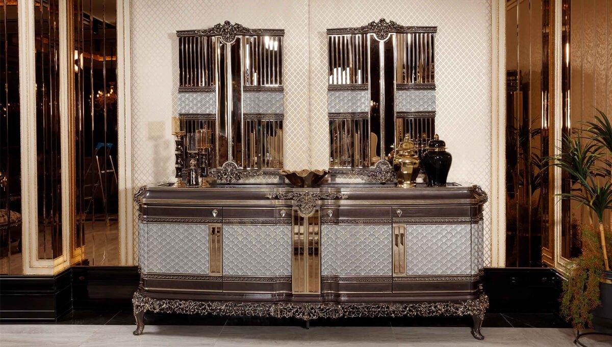 Royal Bergama Bronze Hand Carved Teak Dining Table Set, Saharanpur, view 8