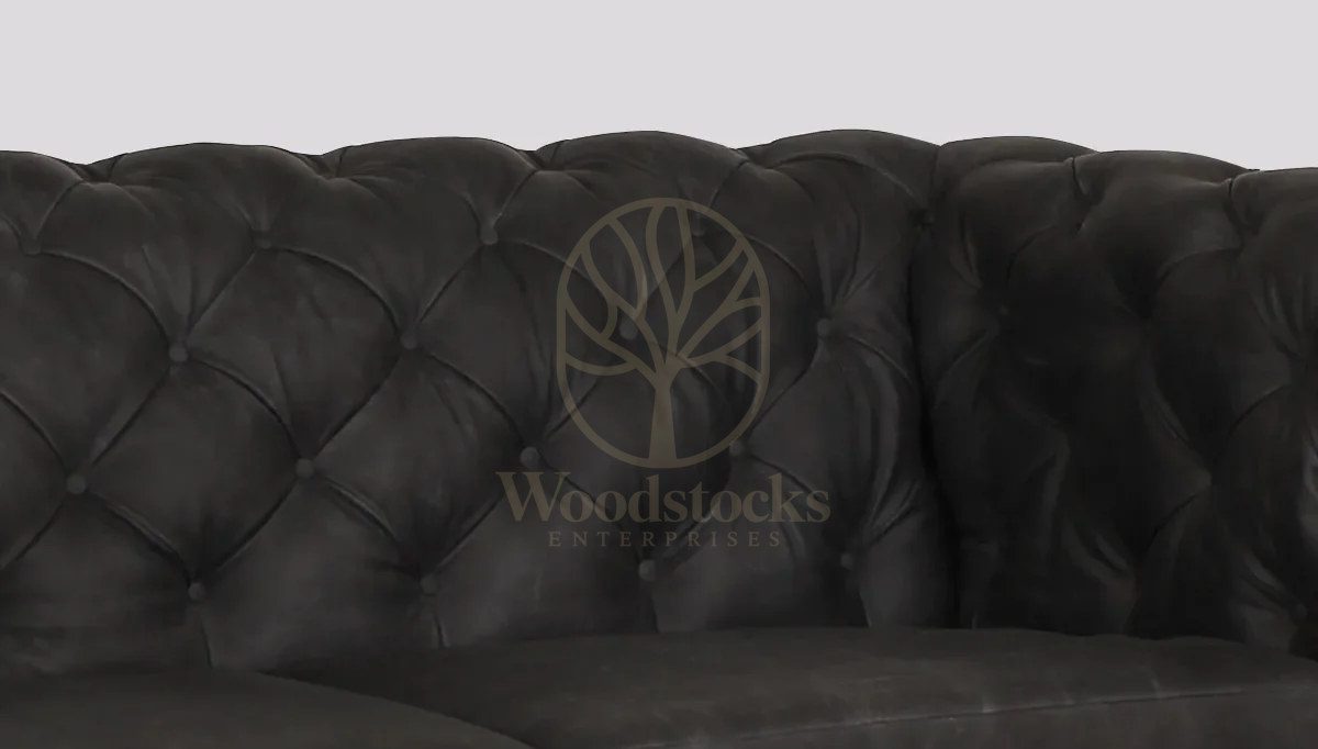 Royal Harris Grey Chesterfield Hand Carved Teak Sofa Set, Saharanpur, view 3