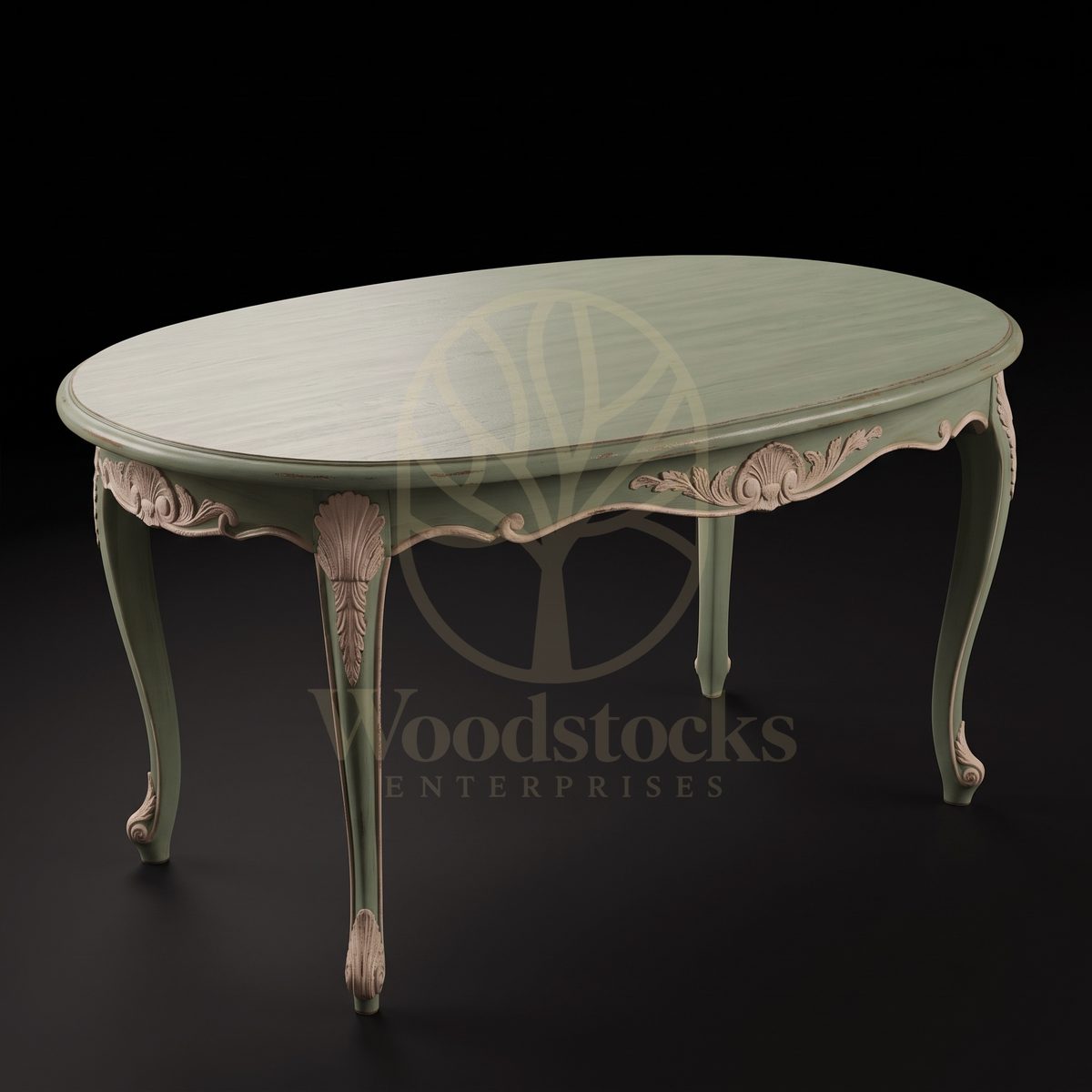 Royal Hand Carved Teak Avignon Garden Rococo Cane-Back Dining Set, Saharanpur, view 3