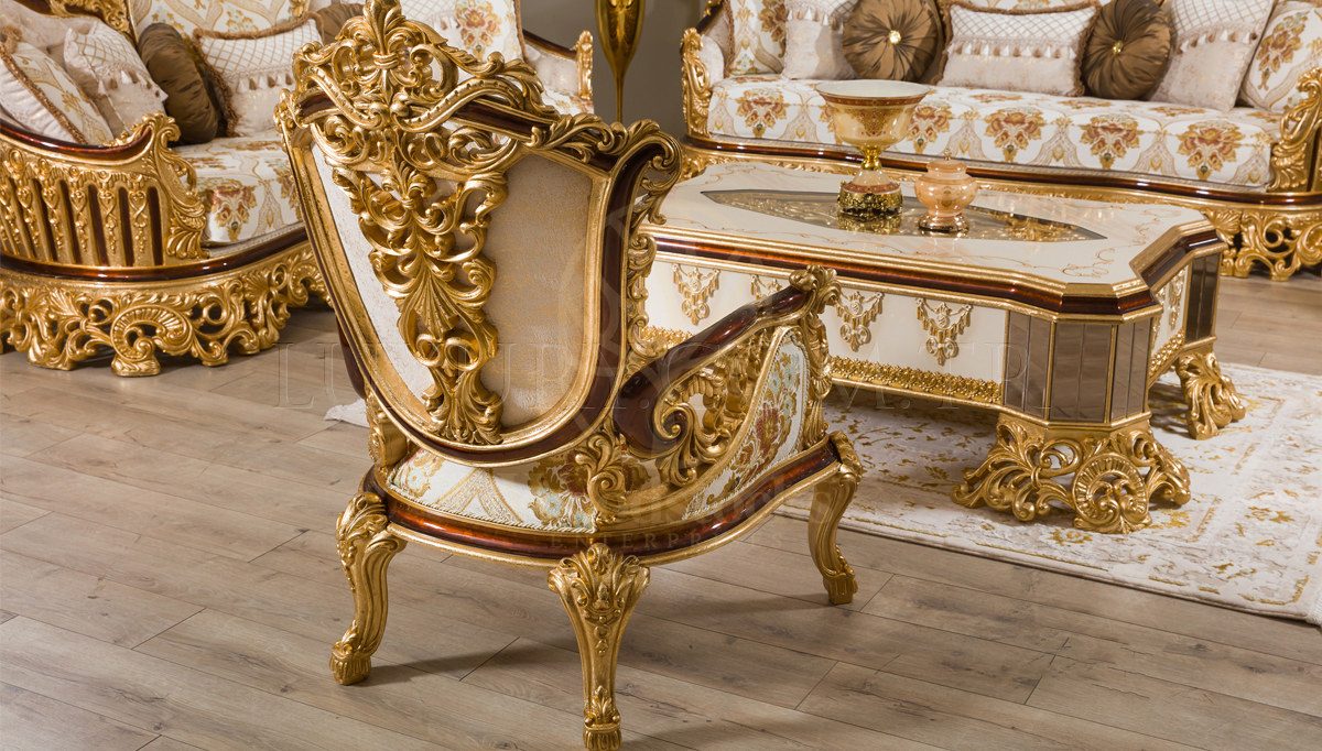 Royal Hurrem Hand Carved Teak Sofa Set III, Saharanpur, view 5