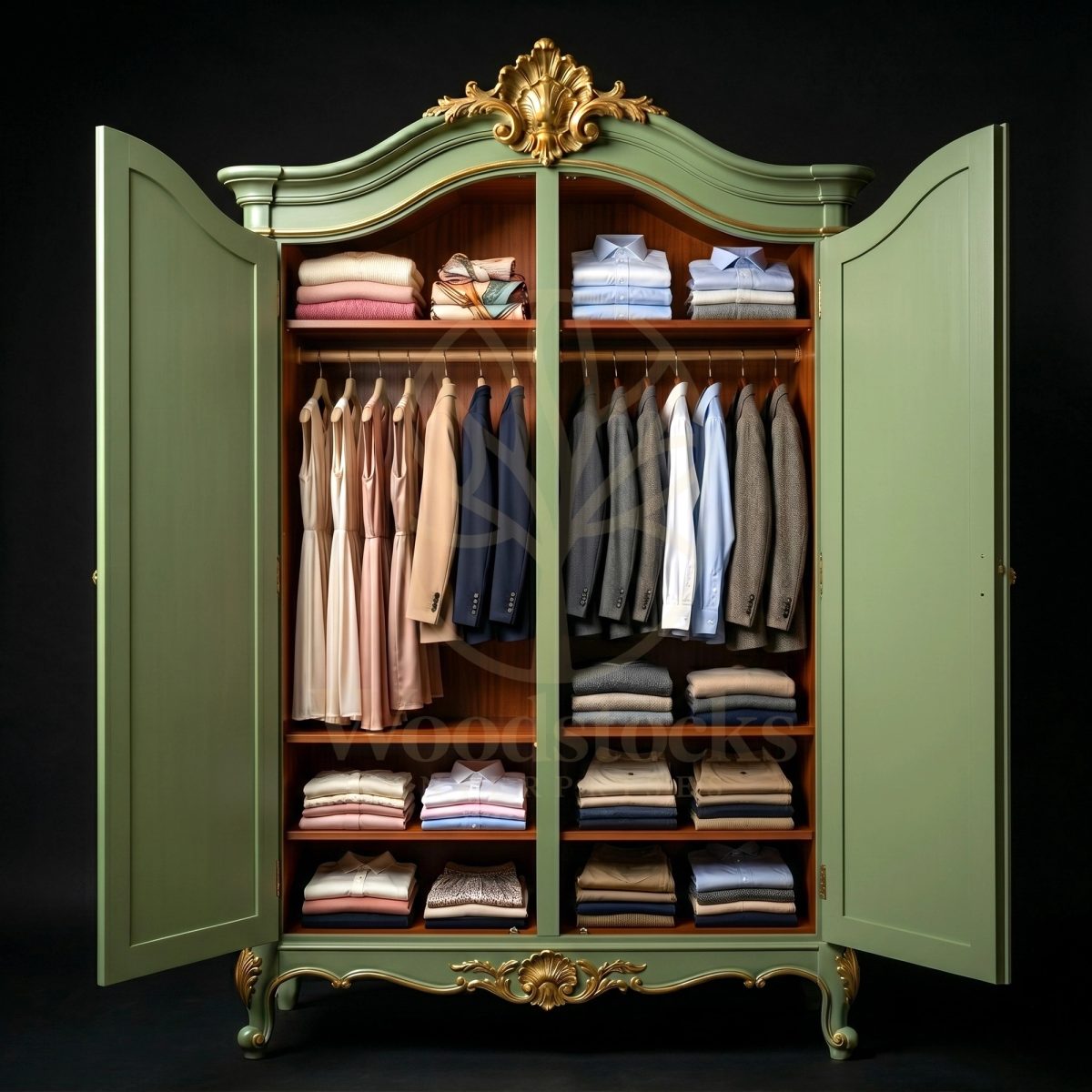 Royal Teak Armoire aux Fleurs de Provence, Saharanpur, view 3