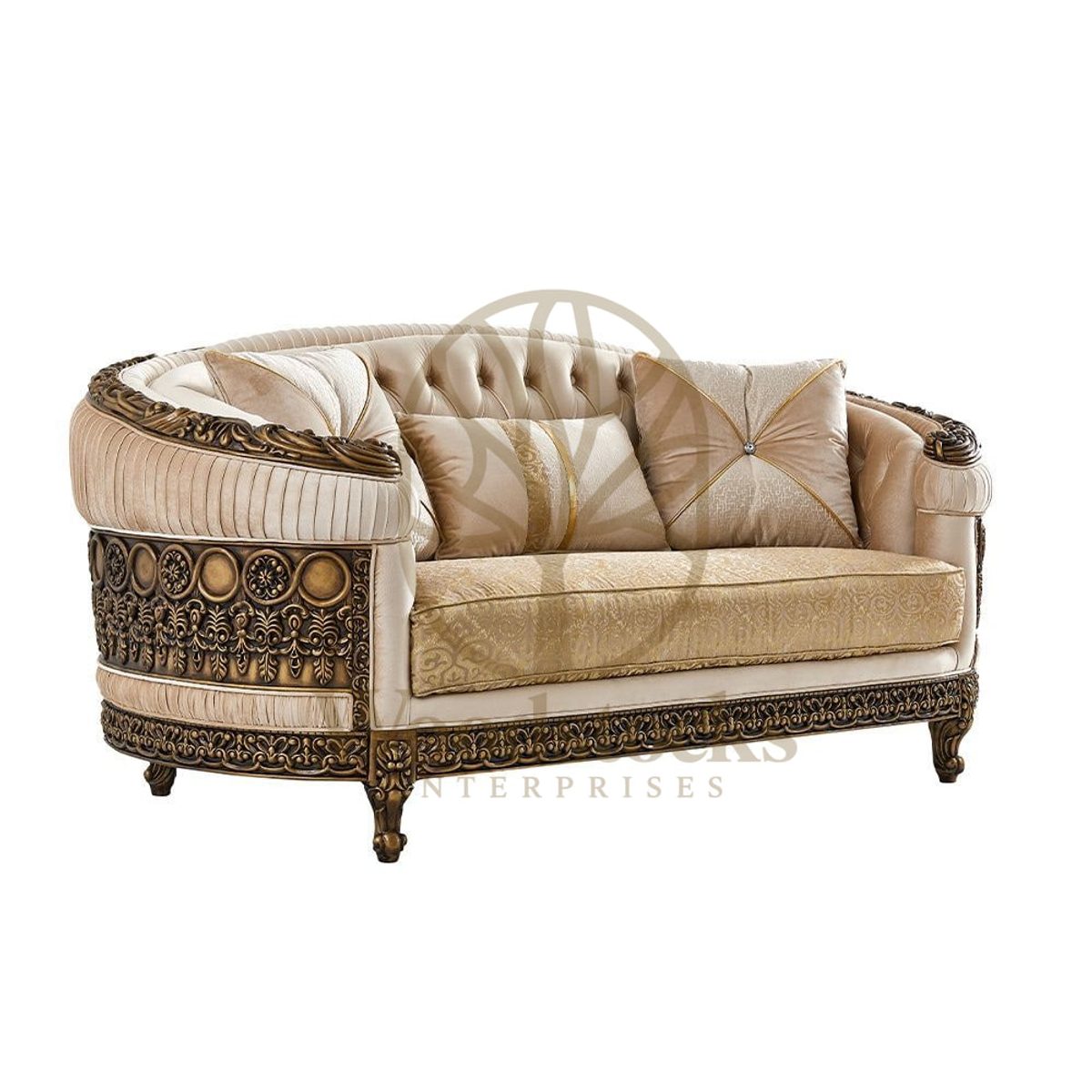 Teak Royal Italian Luxury Sofa Set, view 5