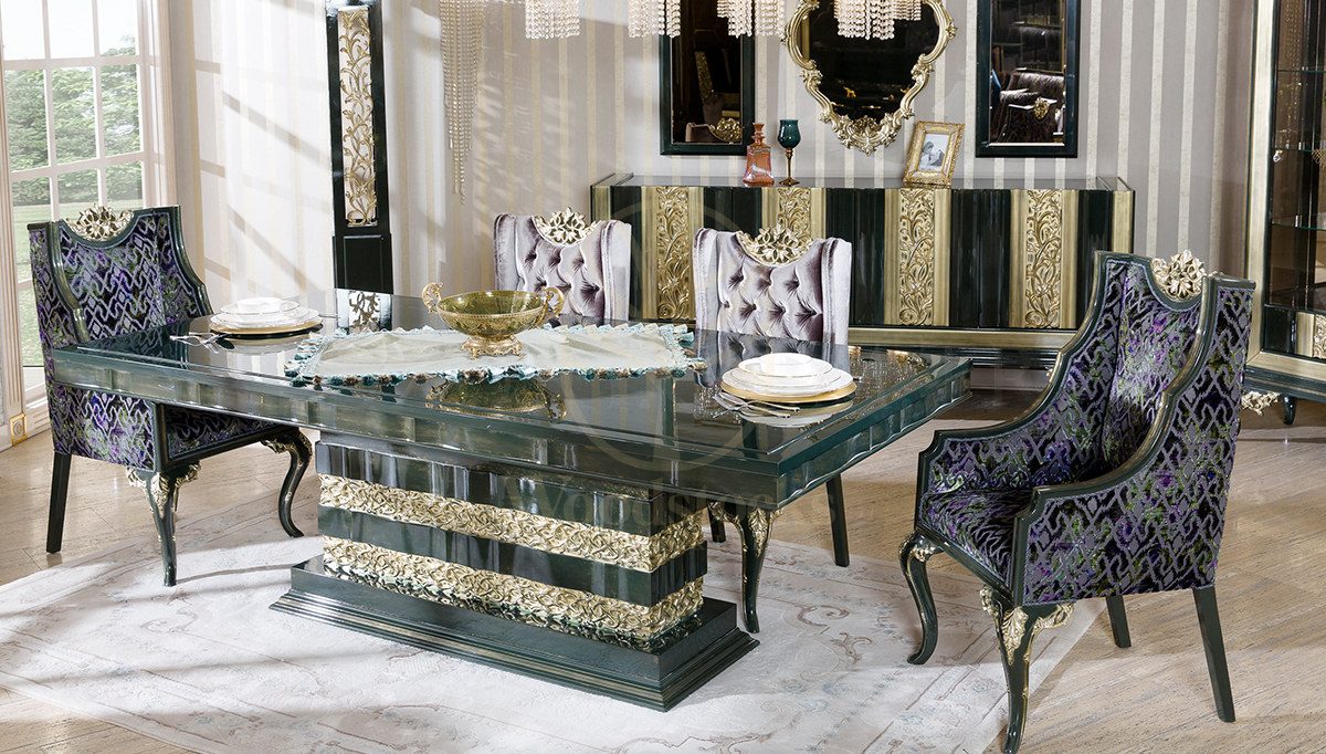 Royal Almera Hand Carved Teak Dining Table Set, Saharanpur, view 6