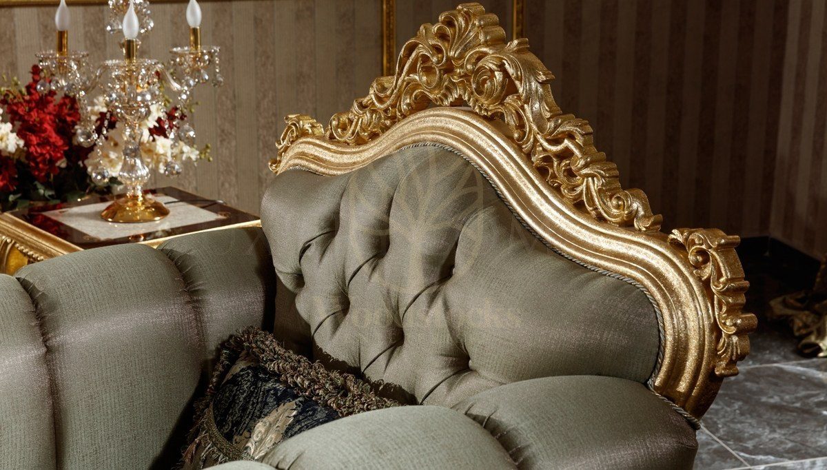 Royal Monesa Gold Leaf Hand Carved Teak Sofa Set, Saharanpur, view 7