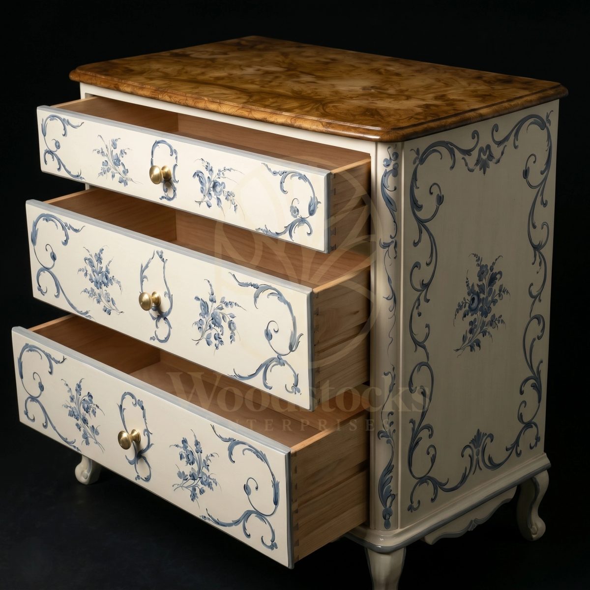 Royal Teak Chantilly Bleu Provincial Chest, Saharanpur, view 2