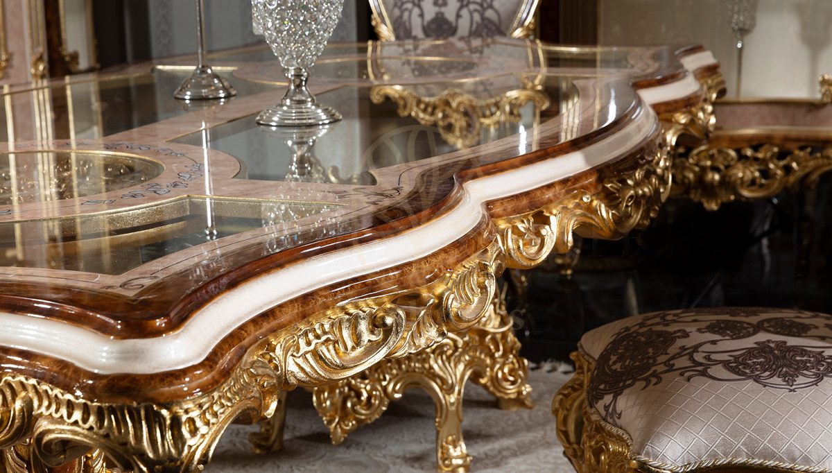 Royal Veliaht Hand Carved Teak Dining Table Set III, Saharanpur, view 5