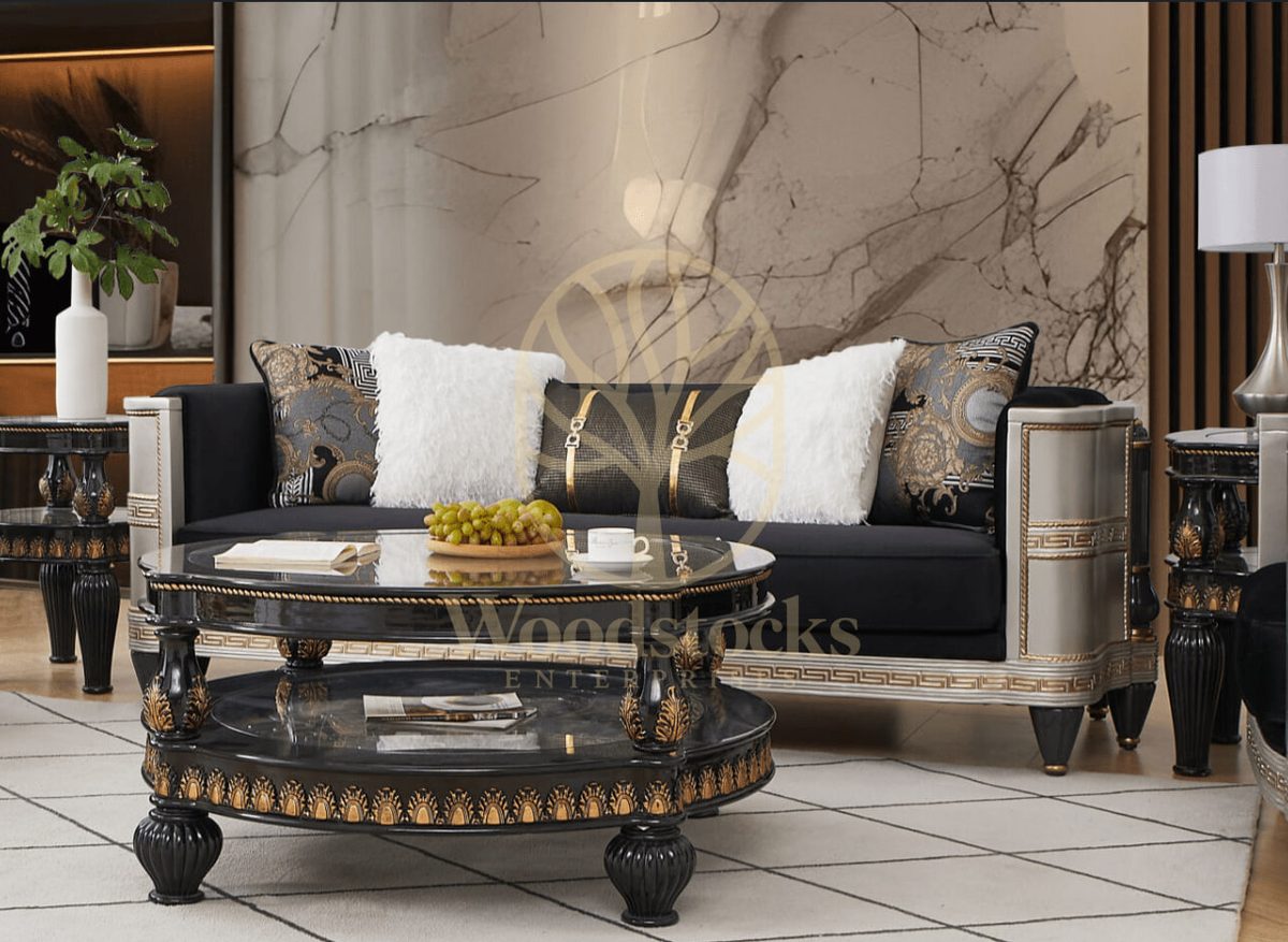 Teak Contemporary Silver Sofa Set III, view 5