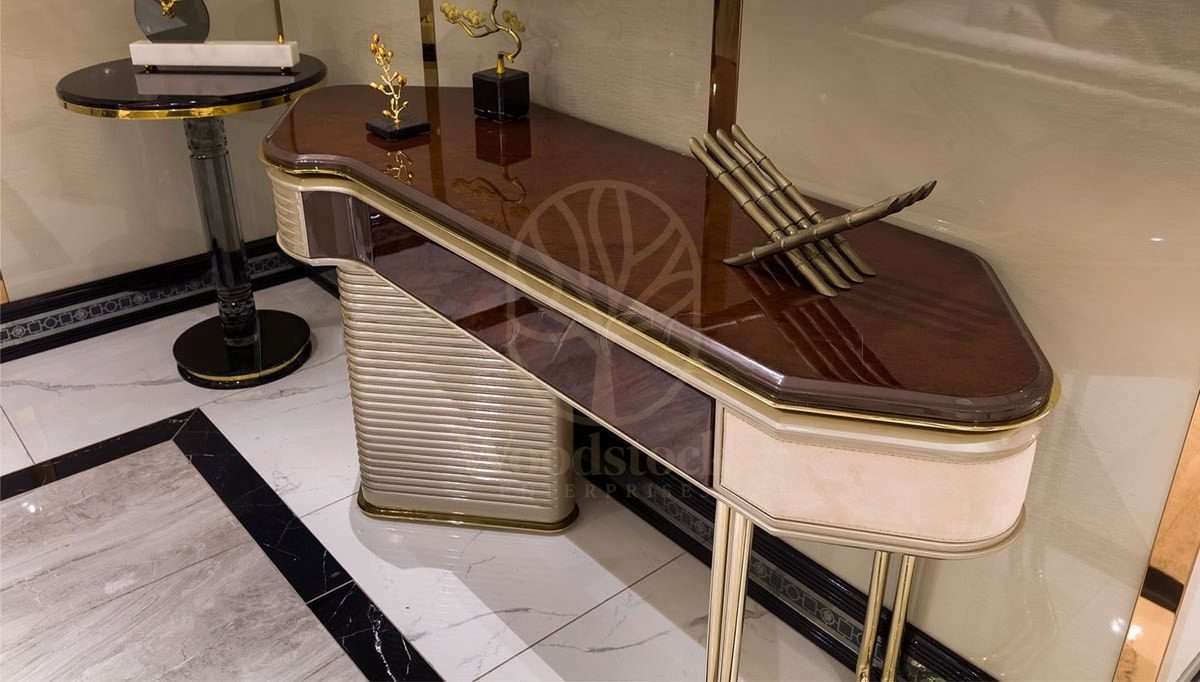 Luxury Dakota Handcrafted Teak Dining Table Set, Saharanpur, view 7
