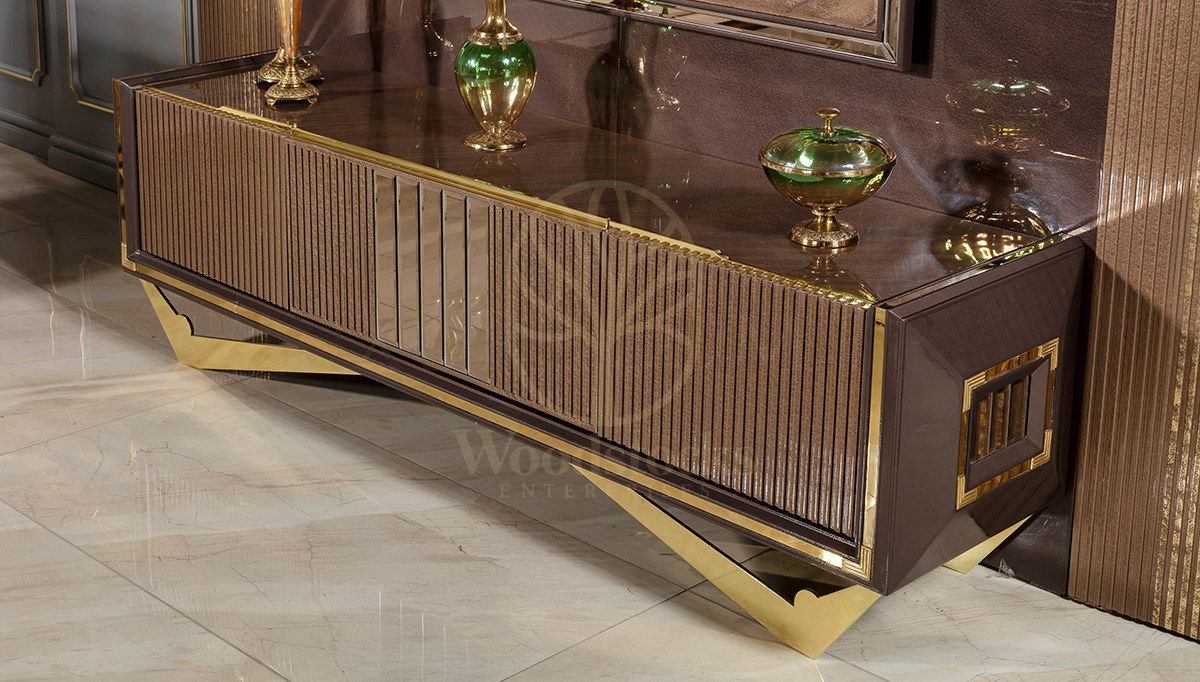 Luxury Valentin Handcrafted Teak TV Cabinet II, Saharanpur, view 2