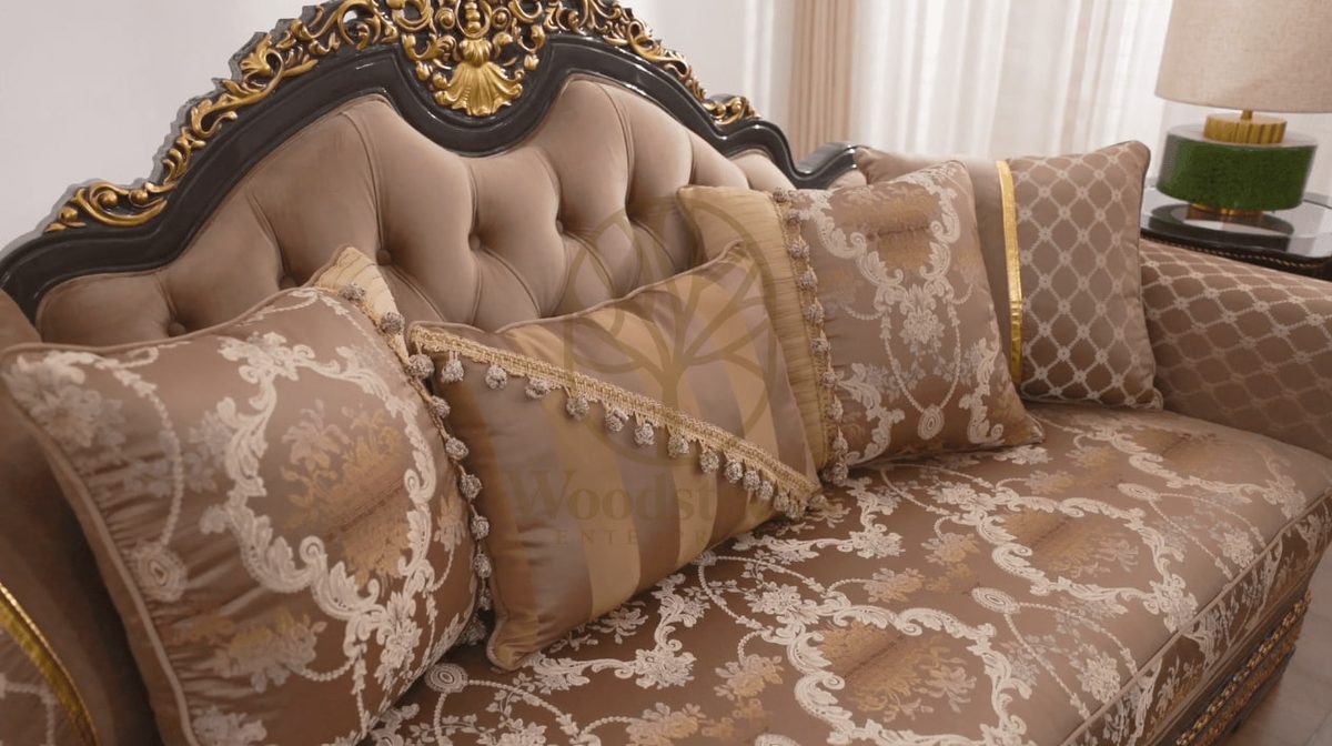Hancarved Luxurious Teak Italian Sofa Set, view 6