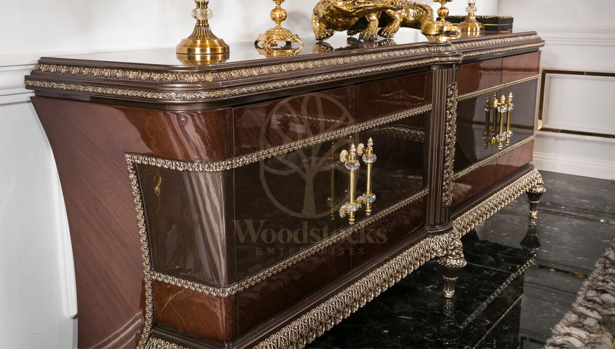 Royal Radiant Hand Carved Teak Dining Table Set, Saharanpur, view 7