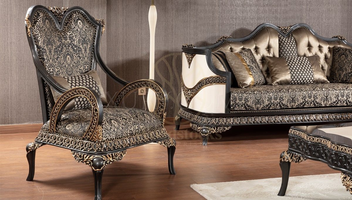 Royal Resso Hand Carved Teak Sofa Set, Saharanpur, view 3