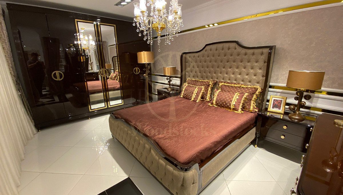 Luxury Sentinus Art Deco Handcrafted Teak King Size Bed, Saharanpur, view 5
