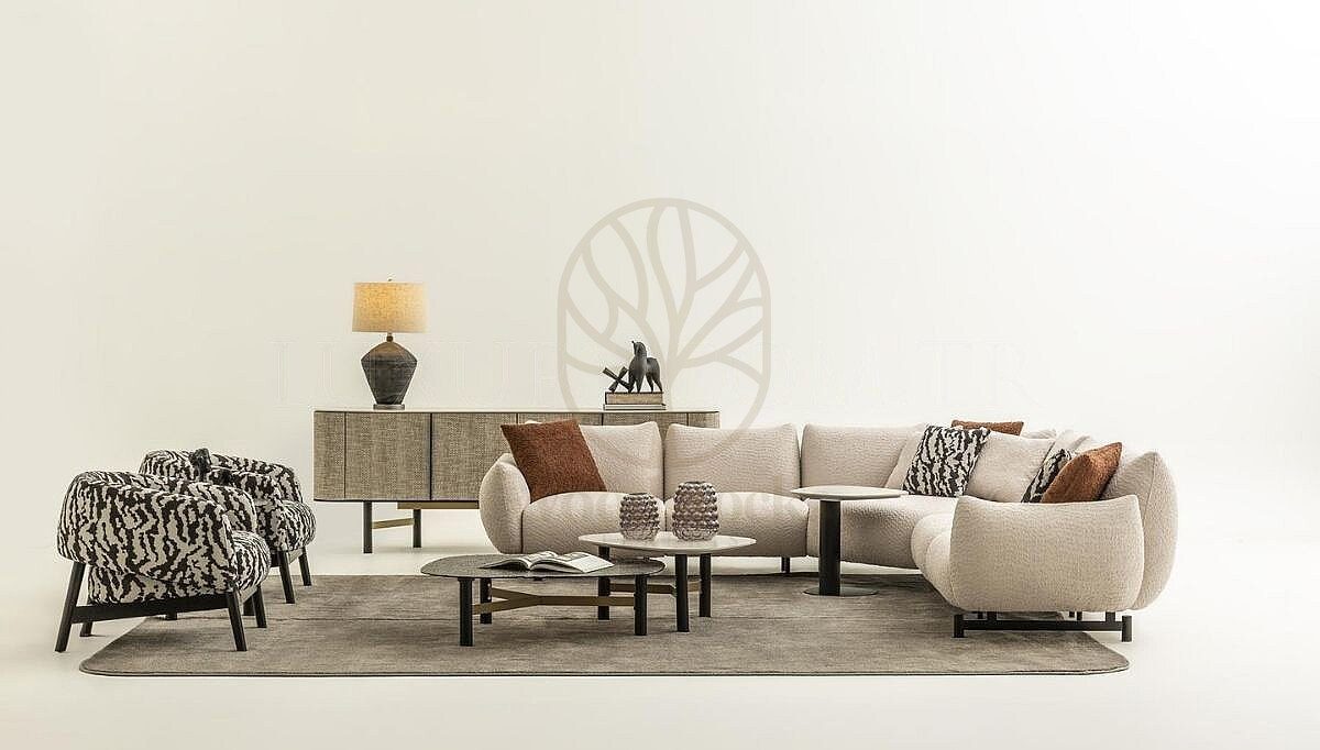Luxury Portova Handcrafted Teak L-Shape Sofa, Saharanpur, view 2