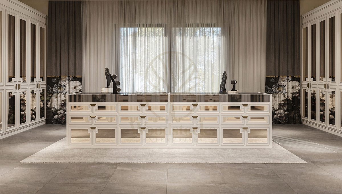 Luxury Ginosta Handcrafted Teak Walk-in Wardrobe, Saharanpur, alternate view
