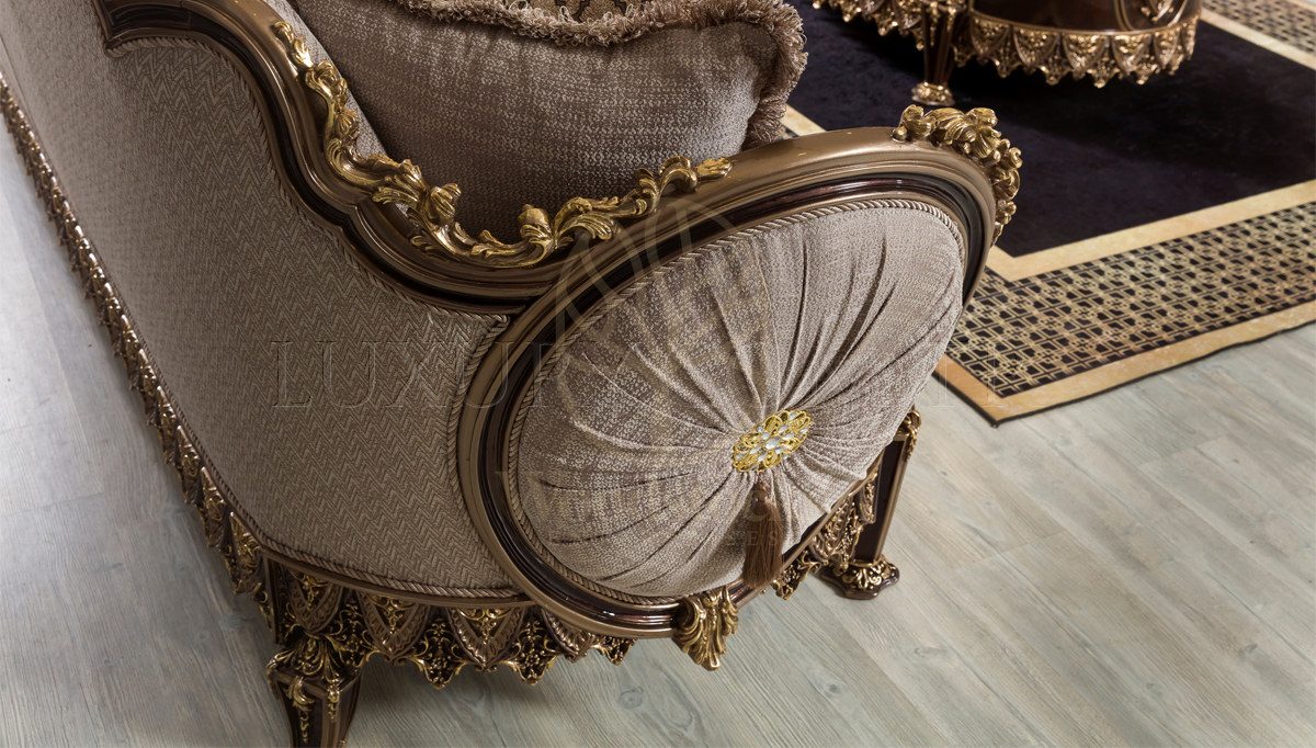 Royal Melina Brown Hand Carved Teak Sofa Set, Saharanpur, view 4