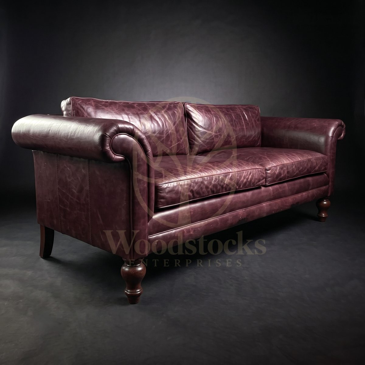 Luxury Teak Marylebone Library Roll-Arm Sofa, Saharanpur, view 2