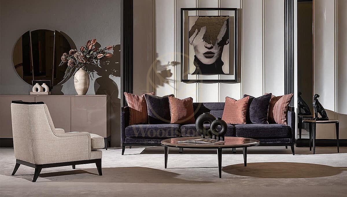 Luxury Solena White Black Handcrafted Teak Sofa Set, Saharanpur, view 2