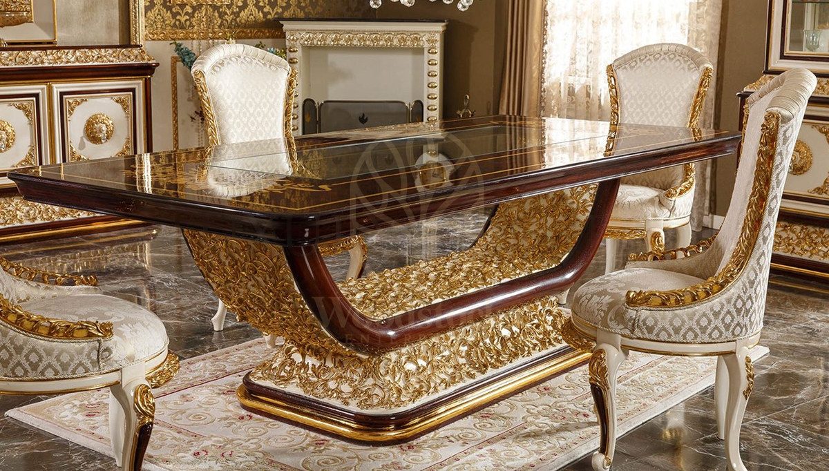 Royal Oxford Hand Carved Teak Dining Table Set II, Saharanpur, view 2