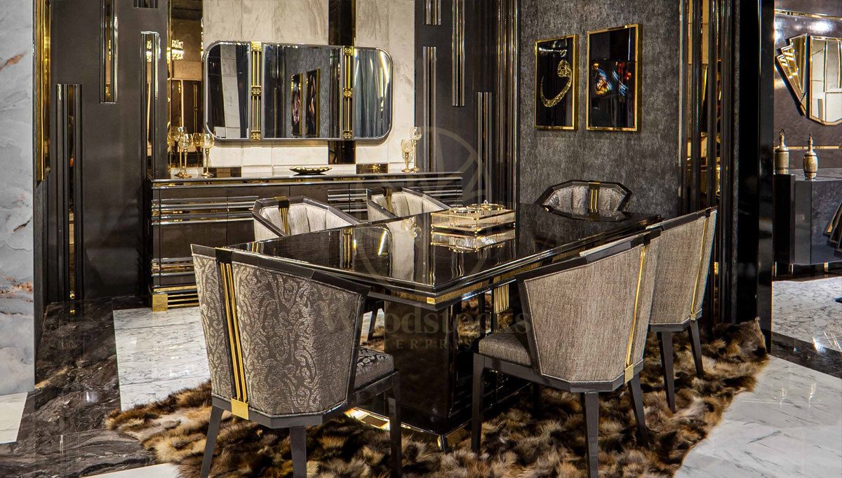 Luxury Alfero Handcrafted Teak Dining Table Set, Saharanpur, view 2