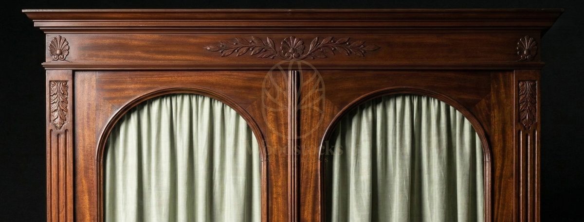 Royal Teak Napoleonic Empire Bibliothèque Cabinet, Saharanpur, view 3