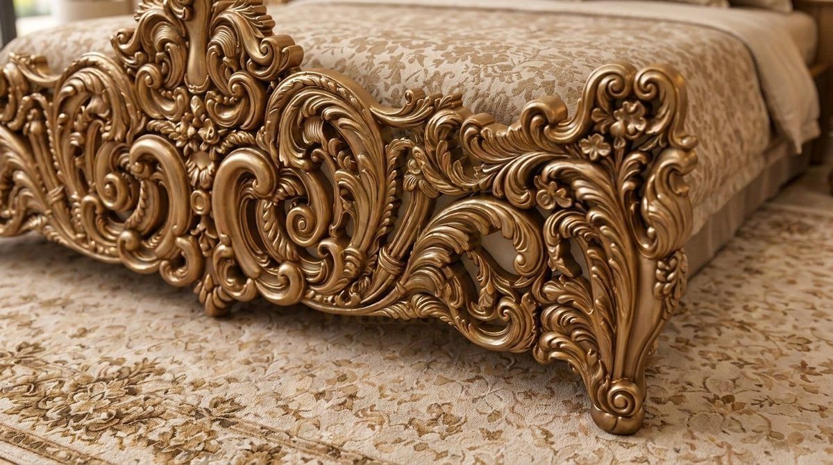 Maharaja Luxury Hand-Carved Teak King Bed III, view 5