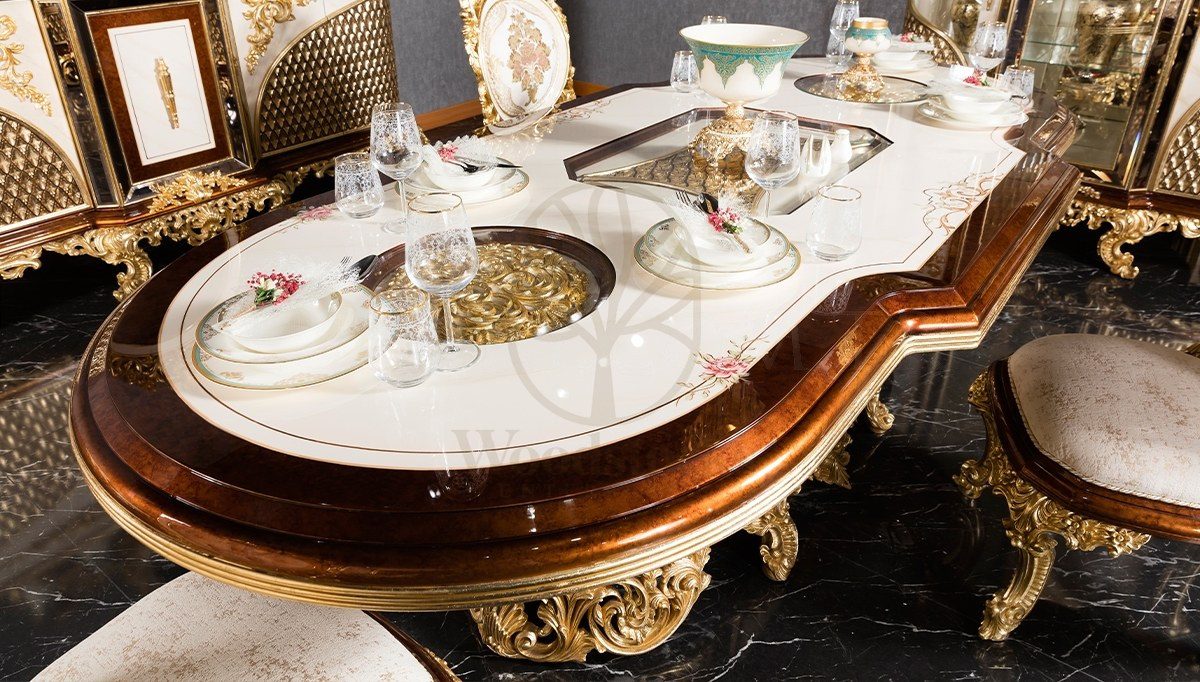 Royal Hazar Hand Carved Teak Dining Table Set, Saharanpur, view 6