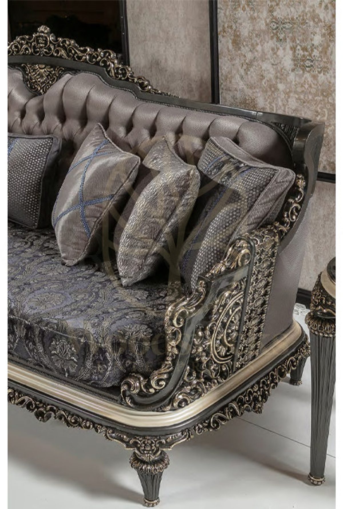 Royal Amarillo Hand Carved Teak Sofa Set, Saharanpur, view 3