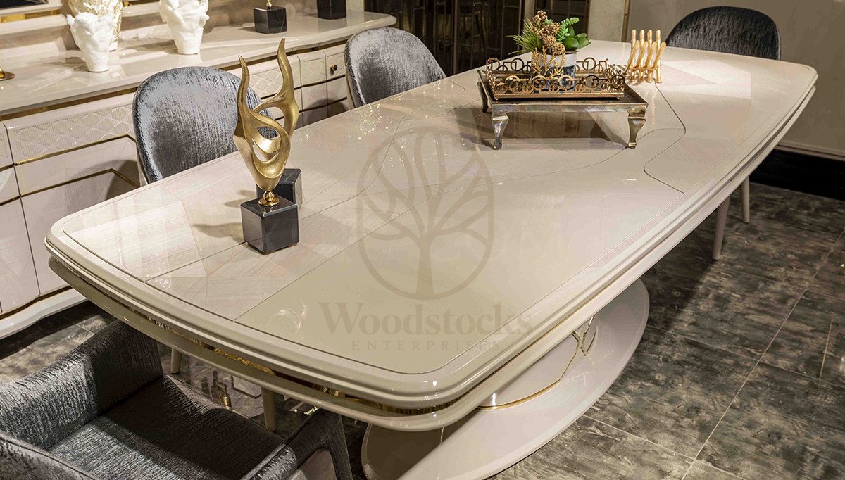 Luxury Lugano Handcrafted Teak Dining Table Set, Saharanpur, view 9