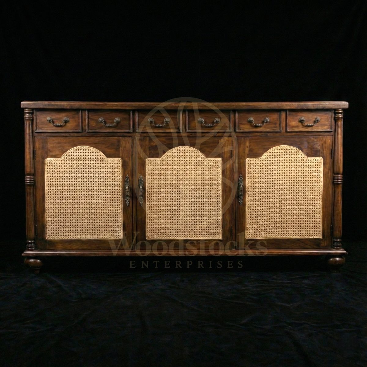 Luxury Teak Cannanore Cane-front Sideboard, Saharanpur, Sideboard