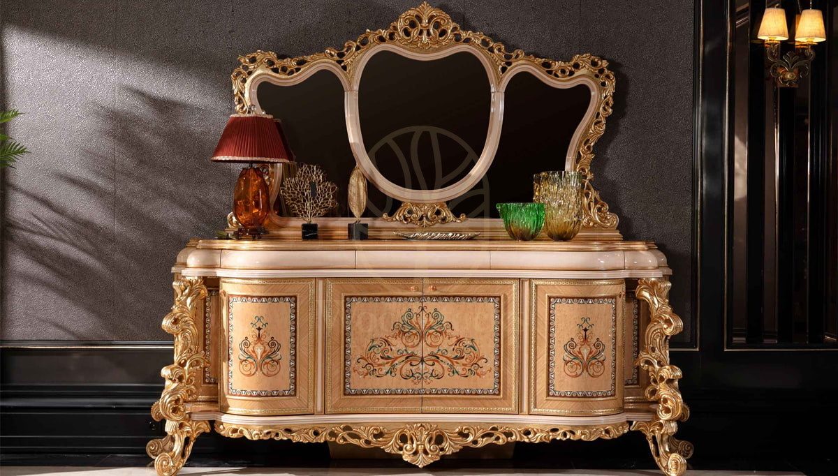 Royal Panamera Cream Hand Carved Teak Dining Table Set, Saharanpur, view 9