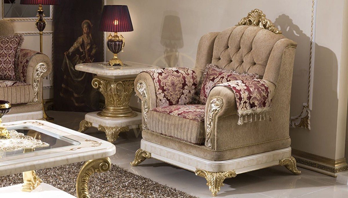 Royal Safir Cream Hand Carved Teak Sofa Set, Saharanpur, view 3