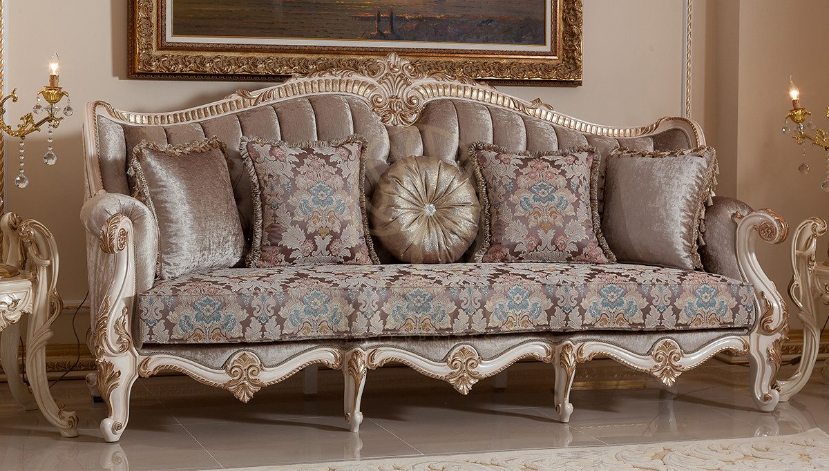 Royal Kayihan Beige Hand Carved Teak Sofa Set, Saharanpur, view 6