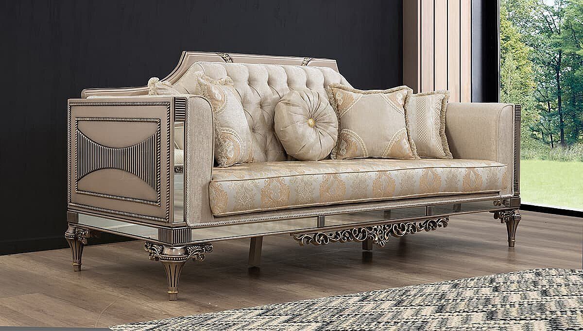 Luxury Cevano Cream Handcrafted Teak Sofa Set, Saharanpur, view 4