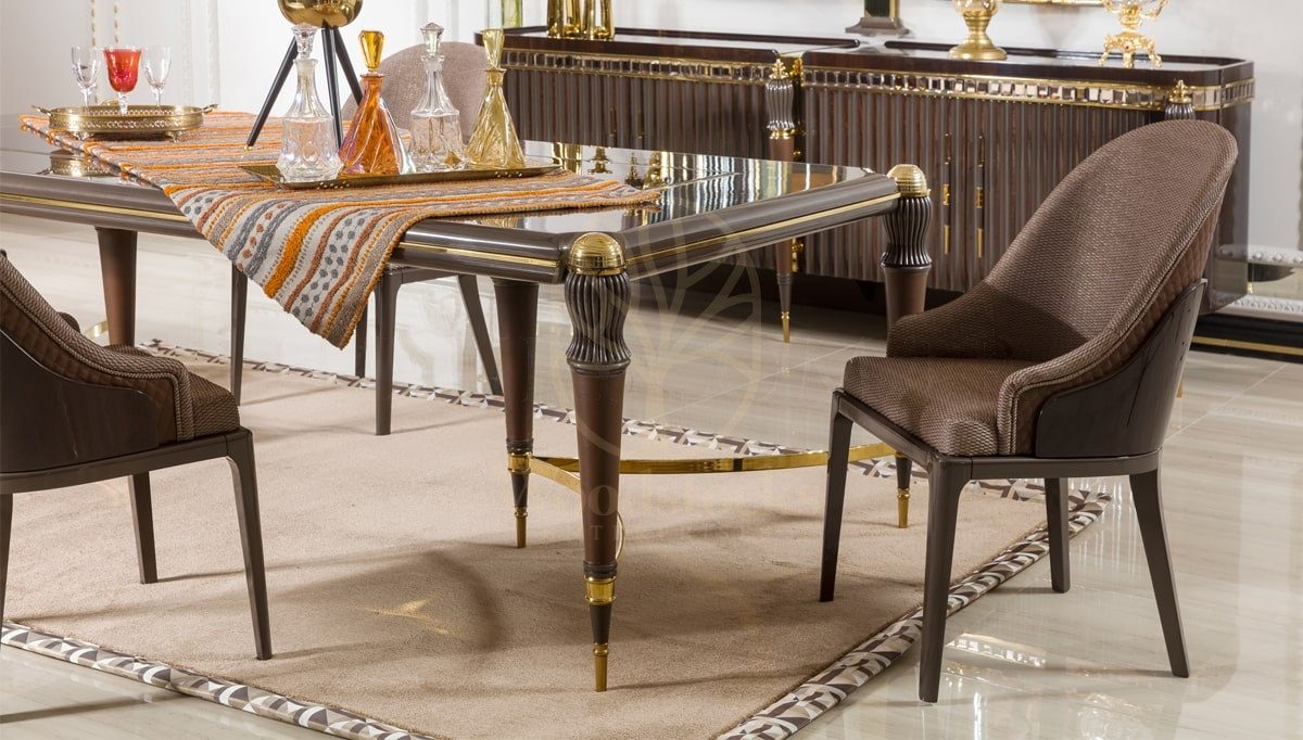 Luxury Estelya Handcrafted Teak Dining Table Set, Saharanpur, view 3