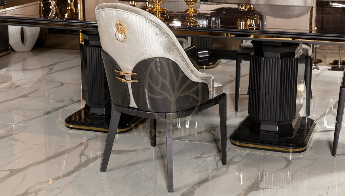 Luxury Neoma Handcrafted Teak Dining Table Set, Saharanpur, view 3
