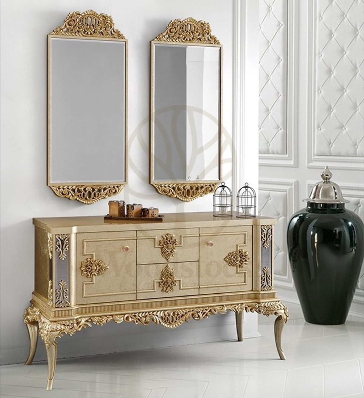 Royal Retto Hand Carved Teak Dressing Table, Saharanpur, view 2