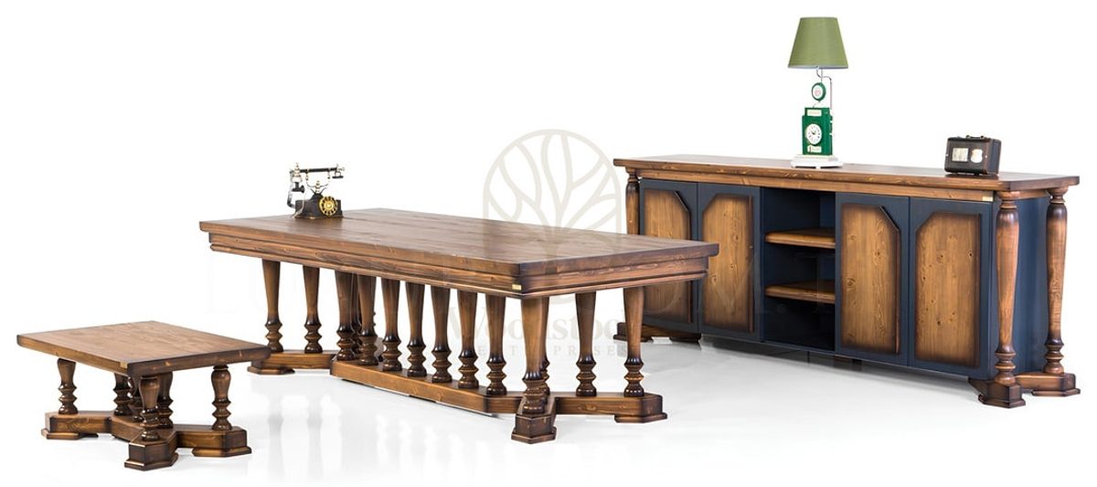 Royal Selbit Hand Carved Teak Office Table, Saharanpur, view 4