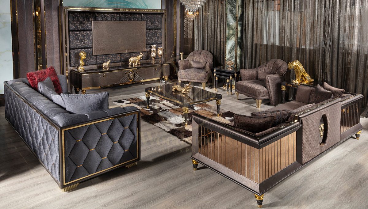 Luxury Viena Handcrafted Teak Sofa Set, Saharanpur, Sofa Set